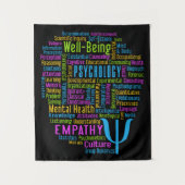PSYCHOLOGY Word Cloud benutzerdefinierte Farbe Tap Wandteppich (Vorderseite)
