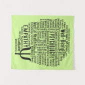 PSYCHOLOGY Word Cloud benutzerdefinierte Farbe Tap Wandteppich (Vorderseite (Horizontal))