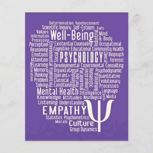 PSYCHOLOGY Word Cloud benutzerdefinierte Flyer (Vorne)