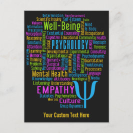 PSYCHOLOGY Word Cloud benutzerdefinierte Postkarte