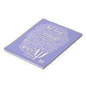 PSYCHOLOGY Word Cloud benutzerdefiniertes Notizblo Notizblock (Rotiert)