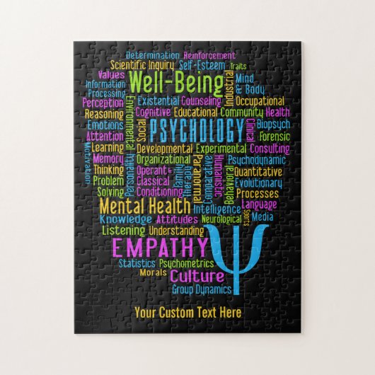PSYCHOLOGY Word Cloud benutzerdefiniertes Puzzle (Vertikal)