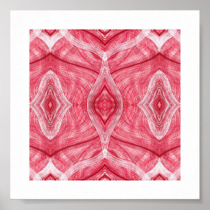 Psychomachia Hellrotes abstraktes Aquarell-Kunstwe Poster