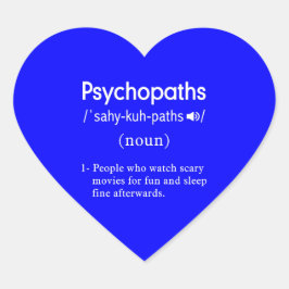 Psychopathen-Definition blau Herz-Aufkleber