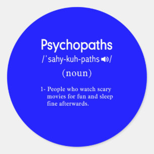 Psychopathen-Definition blau Runder Aufkleber