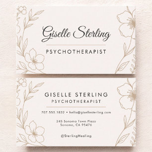 Psychotherapeut Botanisch Floral Visitenkarte