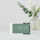 Psychotherapeut Calm Green Nature Minimal Moderne Visitenkarte (Stehend Vorderseite)