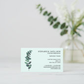 Psychotherapeut Eucalyptus Green Business Card Visitenkarte (Stehend Vorderseite)