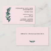 Psychotherapeut Eucalyptus Pink Business Card Visitenkarte (Vorne/Hinten)