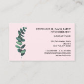 Psychotherapeut Eucalyptus Pink Business Card Visitenkarte (Vorderseite)