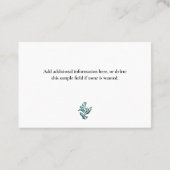 Psychotherapeut Green Pflanze Euro Business Card Visitenkarte (Rückseite)