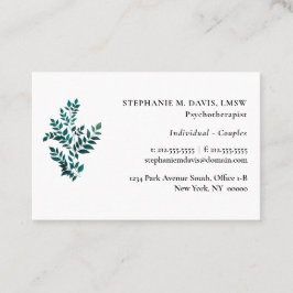 Psychotherapeut Green Pflanze Euro Business Card Visitenkarte