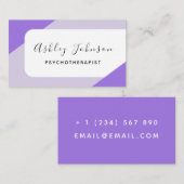 Psychotherapeut Moderner Lila Rosa Elegant Einfach Visitenkarte (Vorne/Hinten)