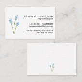 Psychotherapeut Simple Blue Blume Euro Visitenkarte (Vorne/Hinten)