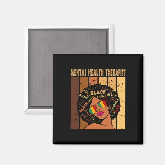 Psychotherapeutin Afro Women Black History m Magnet (Vorderseite/Rückseite)
