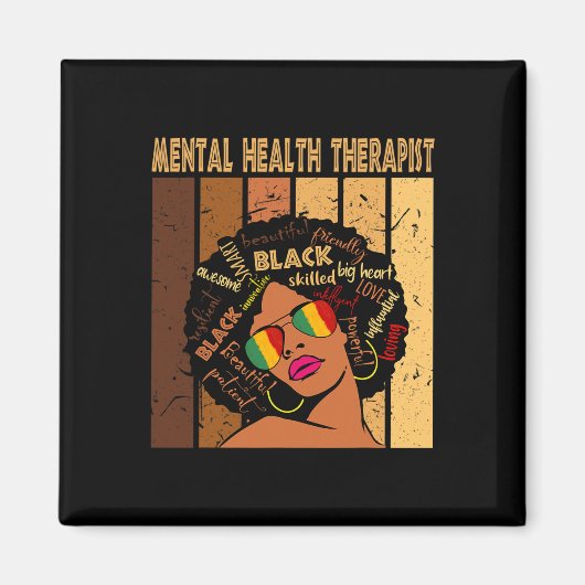 Psychotherapeutin Afro Women Black History m Magnet (Vorne)
