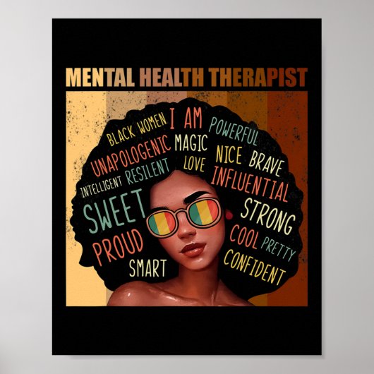 Psychotherapeutin Afro Women Black History m Poster (Vorne)