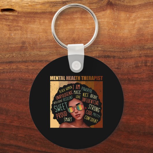Psychotherapeutin Afro Women Black History m Schlüsselanhänger (Rückseite)