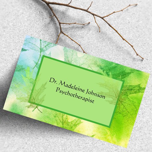 Psychotherapeutin und Beraterin für grüne blaue Na Visitenkarte