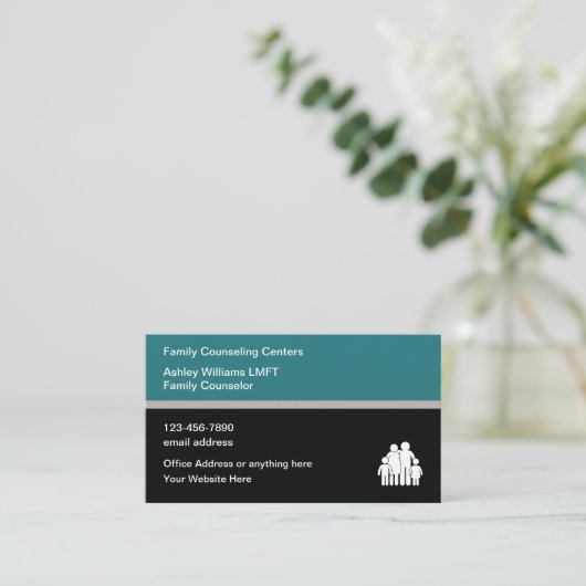 Psychotherapeutische Klinik für Familienberatung Visitenkarte (Stehend Vorderseite)