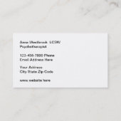 Psychotherapeutische Visitenkarten für psychische  Visitenkarte (Rückseite)