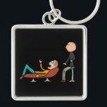 Psychotherapie Beratung und Therapie Schlüsselanhänger<br><div class="desc">Psychotherapie Design zeigt Patienten entspannen auf Psychiatern Couch reden mit Psychotherapeuten,  die aufmerksam zuhören oder schlafen. Diese Beratung von einem ausgebildeten Psychologen oder Psychoanalytiker wird bei der Rechnung für die Analyse helfen. Psychologie Spaß!</div>