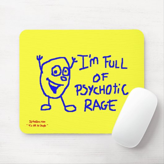 Psychotische Mausunterlage Mousepad (Mit Mouse)