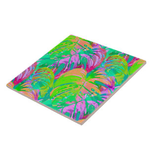 Psychotischer psychedelischer Alien-Dschungel Fliese