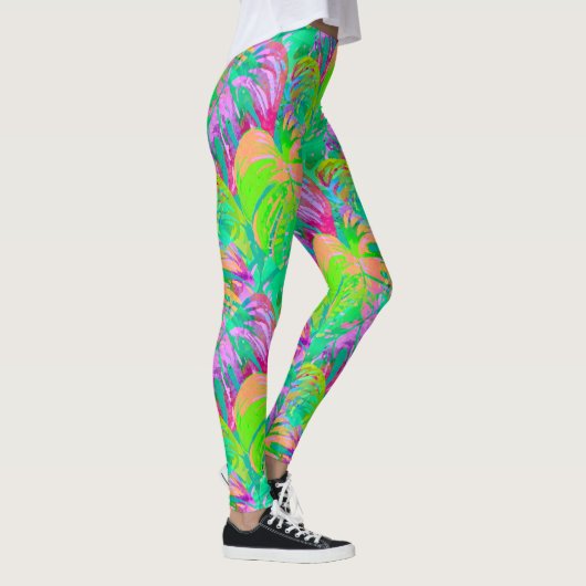 Psychotischer psychedelischer Alien-Dschungel Leggings (Rechts)