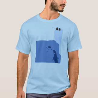 Psychotisches Pinguin-Fischen T-Shirt