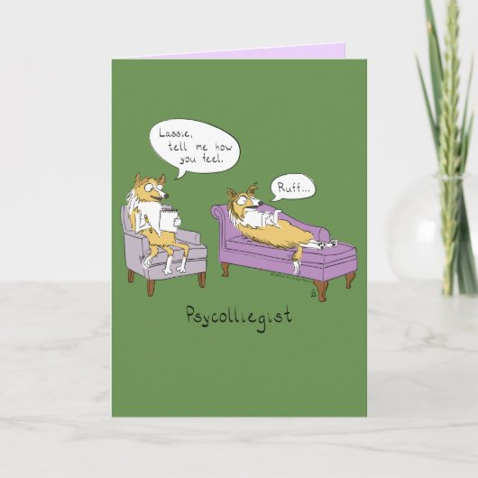 Psycolliegist - Funny Dog Psychologist Card Karte (Vorderseite)