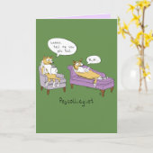 Psycolliegist - Funny Dog Psychologist Card Karte (Gelbe Blume)
