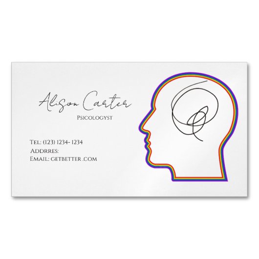psycology editable business card magnetische visitenkarte (Vorderseite)