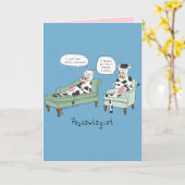 Psycowlogist - lustige Kuh-Psychologe-Karte Karte (Gelbe Blume)