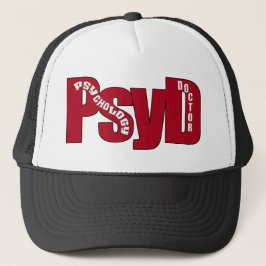 PsyD BIG RED DOCTOR OF PSYCHOLOGY BOLD Truckerkappe