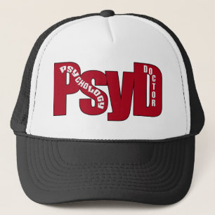 PsyD BIG RED DOCTOR OF PSYCHOLOGY BOLD Truckerkappe