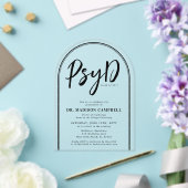 PsyD Doktor der Psychologie-Absolventin Acryleinladungen (Insitu (Hochzeit))