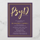 PsyD Doktor der Psychologie-Absolventin Folieneinladung (Vorderseite)