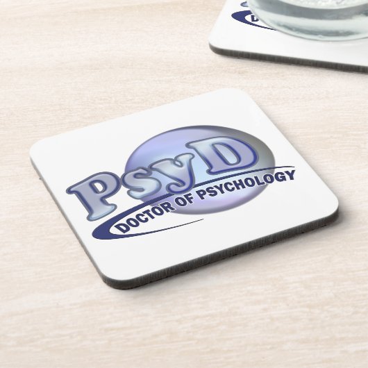 PsyD Doktor von Psychologie LOGO Getränkeuntersetzer (Linke Seite)