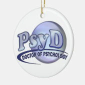 PsyD Doktor von Psychologie LOGO Keramik Ornament (Links)