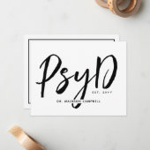 PsyD Graduation Party Advisor und Wünsche Mitteilungskarte (Vorderseite/Rückseite Beispiel)