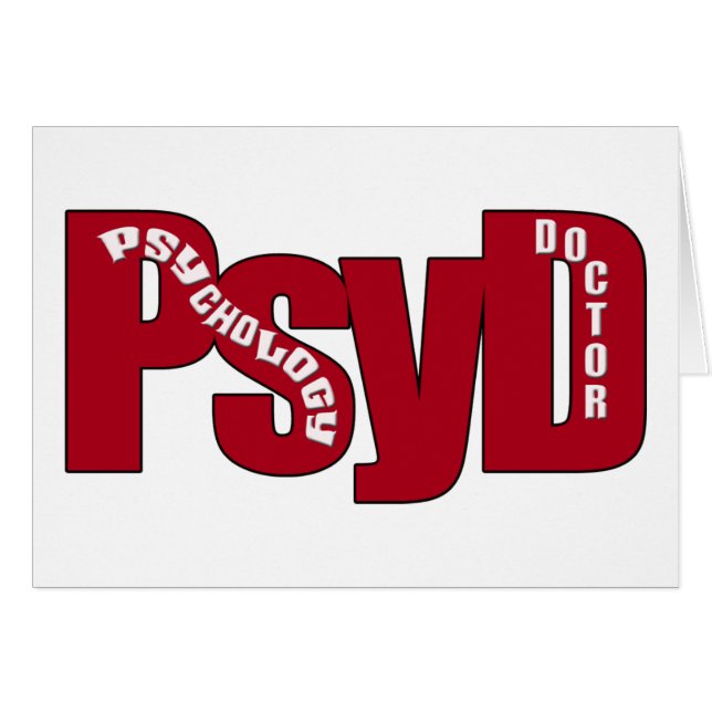 PsyD GROSSER ROTER DOKTOR OF PSYCHOLOGY BOLD (Vorderseite (Horizontal))
