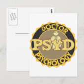 PsyD LOGO - ARZT DER PSYCHOLOGIE Postkarte (Vorne/Hinten)