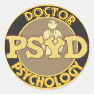 PsyD LOGO - ARZT DER PSYCHOLOGIE Runder Aufkleber