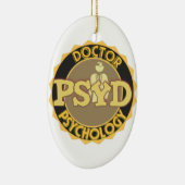 PsyD LOGO-DOKTOR OF PSYCHOLOGY PSYCHOLOGIST Keramik Ornament (Rechts)