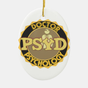 PsyD LOGO-DOKTOR OF PSYCHOLOGY PSYCHOLOGIST Keramik Ornament
