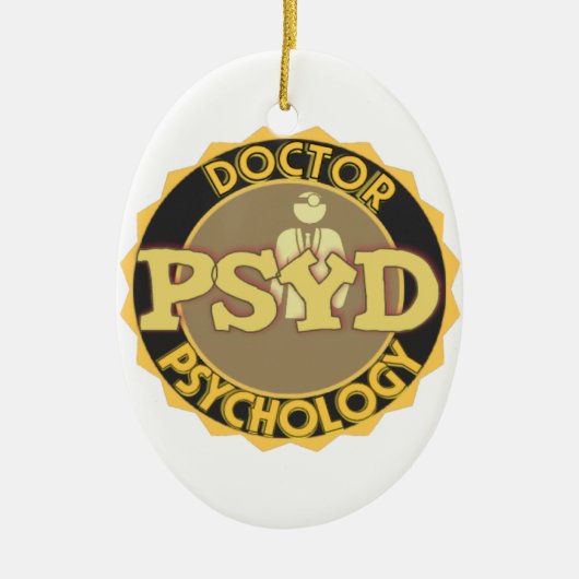 PsyD LOGO-DOKTOR OF PSYCHOLOGY PSYCHOLOGIST Keramik Ornament (Vorne)