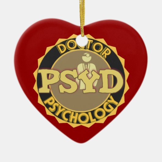 PsyD LOGO-DOKTOR OF PSYCHOLOGY PSYCHOLOGIST Keramikornament (Vorne)
