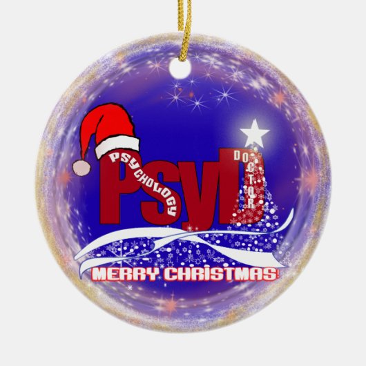 PsyD Psychologie-Doktor CHRISTMAS VERZIERUNG Keramik Ornament (Vorne)