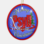 PsyD WEIHNACHTSverzierungs-DOKTOR OF PSYCHOLOGY Keramikornament (Links)